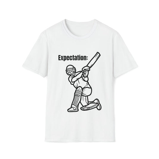 Expectation V/s Reality Cricket Meme T-Shirt