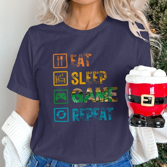 Eat Sleep Game Repeat - Gamer’s Ultimate T-Shirt 🎮🔥