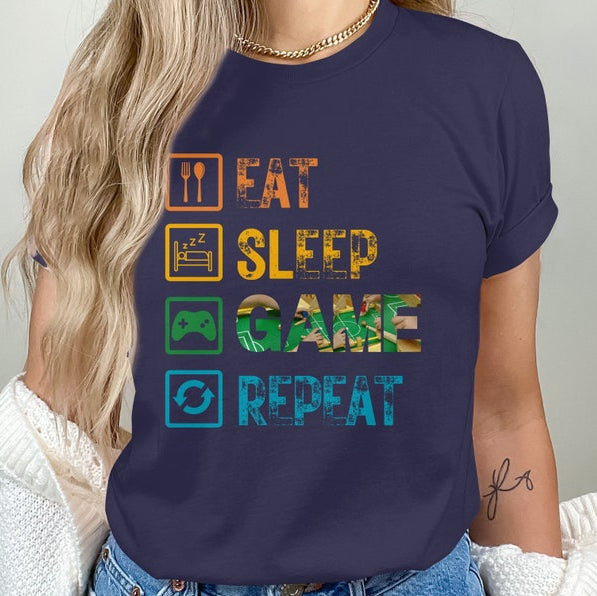 Eat Sleep Game Repeat - Gamer’s Ultimate T-Shirt 🎮🔥
