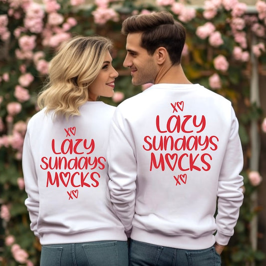 Lazy Sundays M❤CKS Full Sleeve Couple T-Shirts