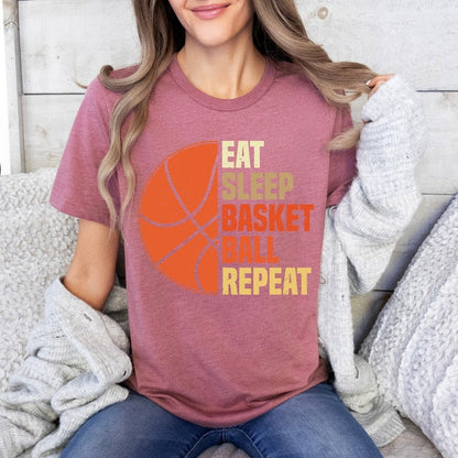 Eat.Sleep.Basketball.Repeat - Basketball Lover Theme T-Shirt