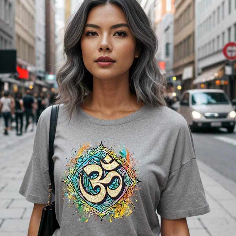Spiritual Om Symbol T-Shirt – Mystical & Vibrant Design