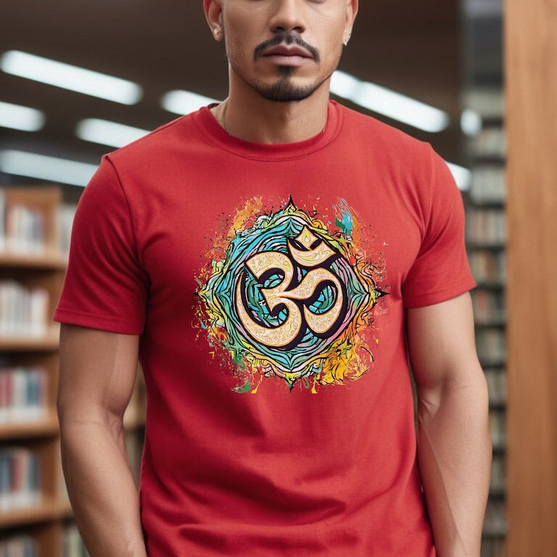 Spiritual Om Symbol T-Shirt – Mystical & Vibrant Design