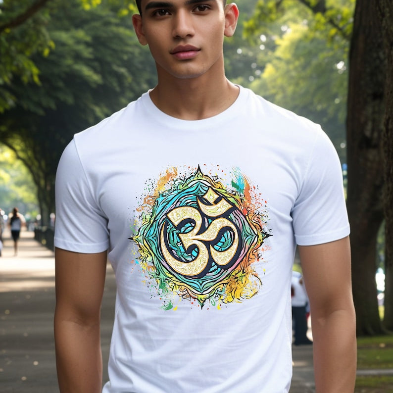 Spiritual Om Symbol T-Shirt – Mystical & Vibrant Design