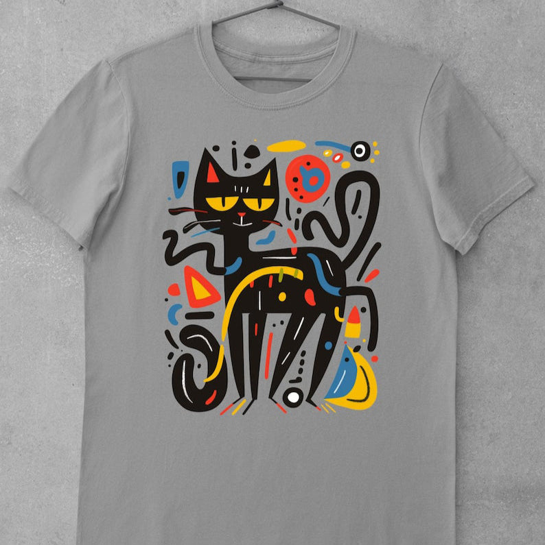 Vibrant Cat Art Pop Art T-Shirt