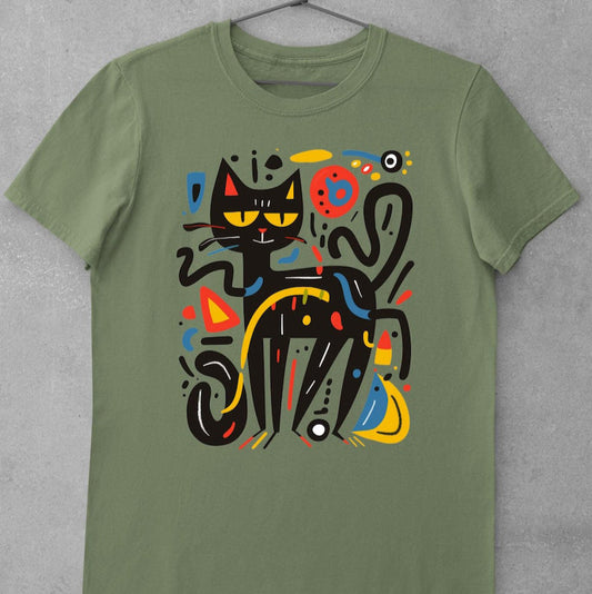Vibrant Cat Art Pop Art T-Shirt