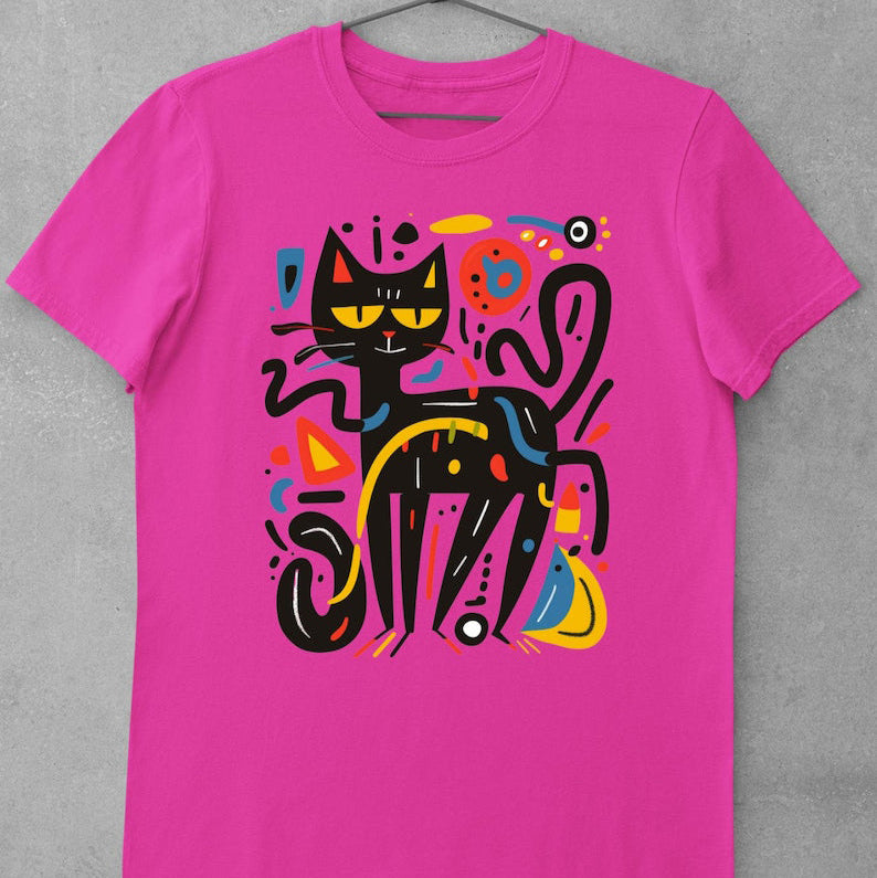 Vibrant Cat Art Pop Art T-Shirt