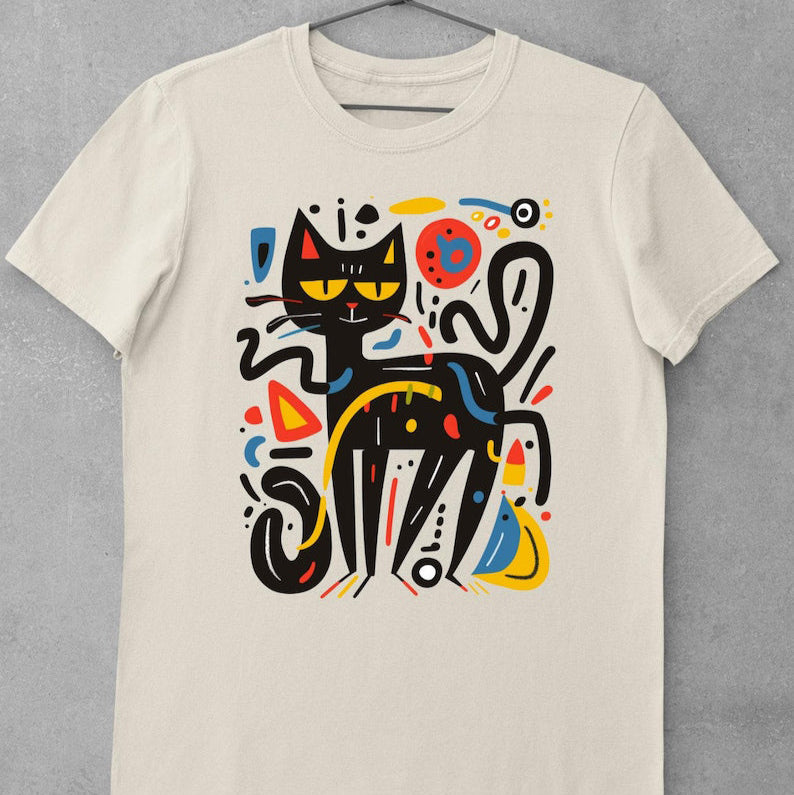 Vibrant Cat Art Pop Art T-Shirt
