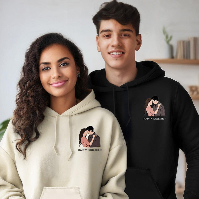 Customised Image Couple Hoodies