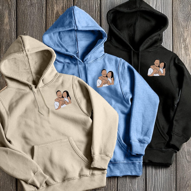 Customised Image Couple Hoodies