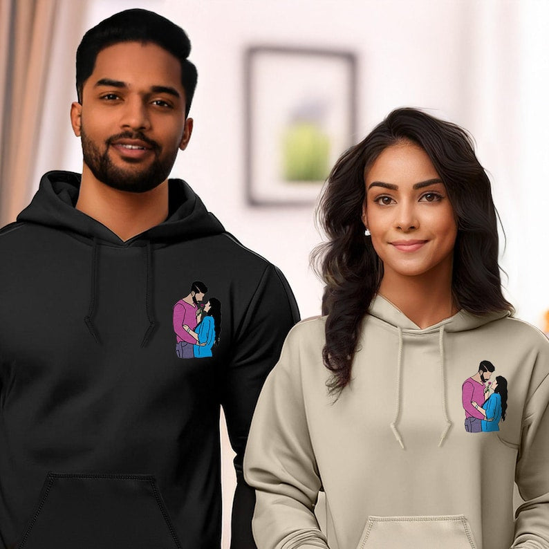 Customised Image Couple Hoodies