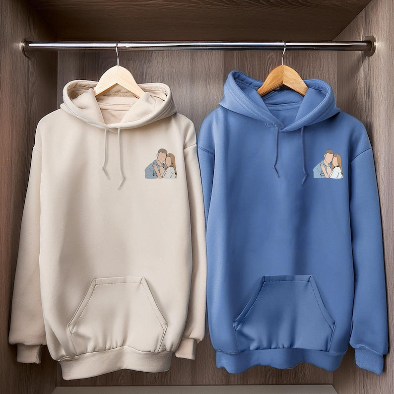 Customised Image Couple Hoodies