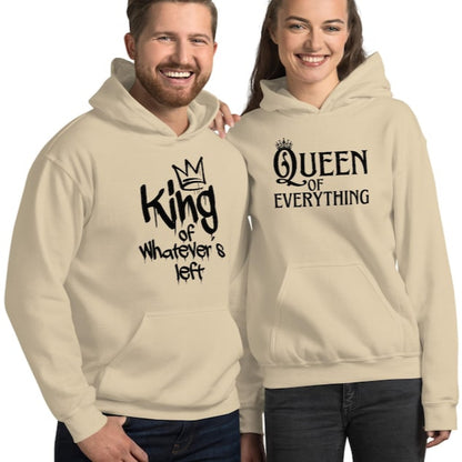 King of Whatever's Left & Queen of Everything Couple Hoodies