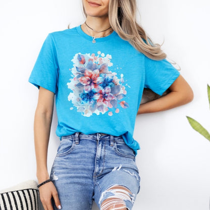 Watercolor Floral Art T-Shirt – Elegant & Artistic Casual Wear