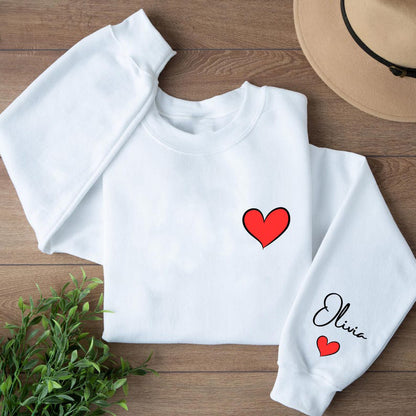 Red Heart Long Sleeve Couple T-Shirts