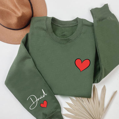 Red Heart Long Sleeve Couple T-Shirts