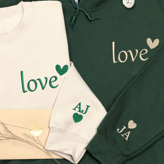 Love Theme Long Sleeve Couple T-Shirts
