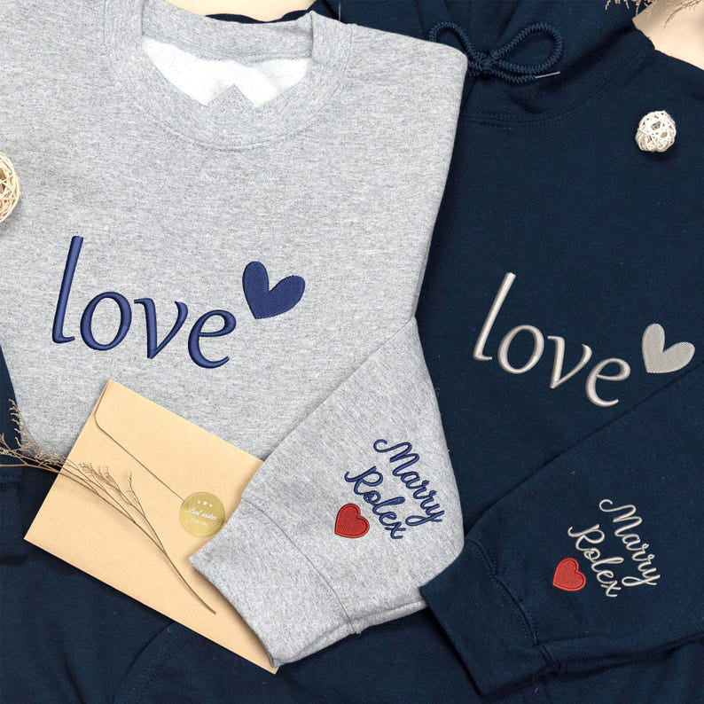 Love Theme Long Sleeve Couple T-Shirts