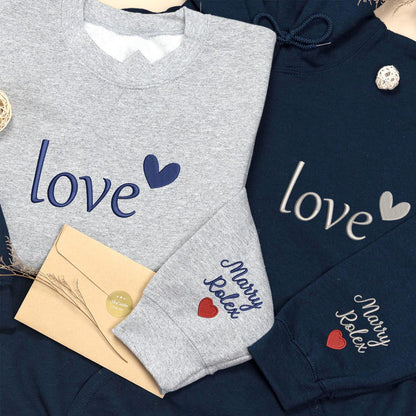 Love Theme Long Sleeve Couple T-Shirts