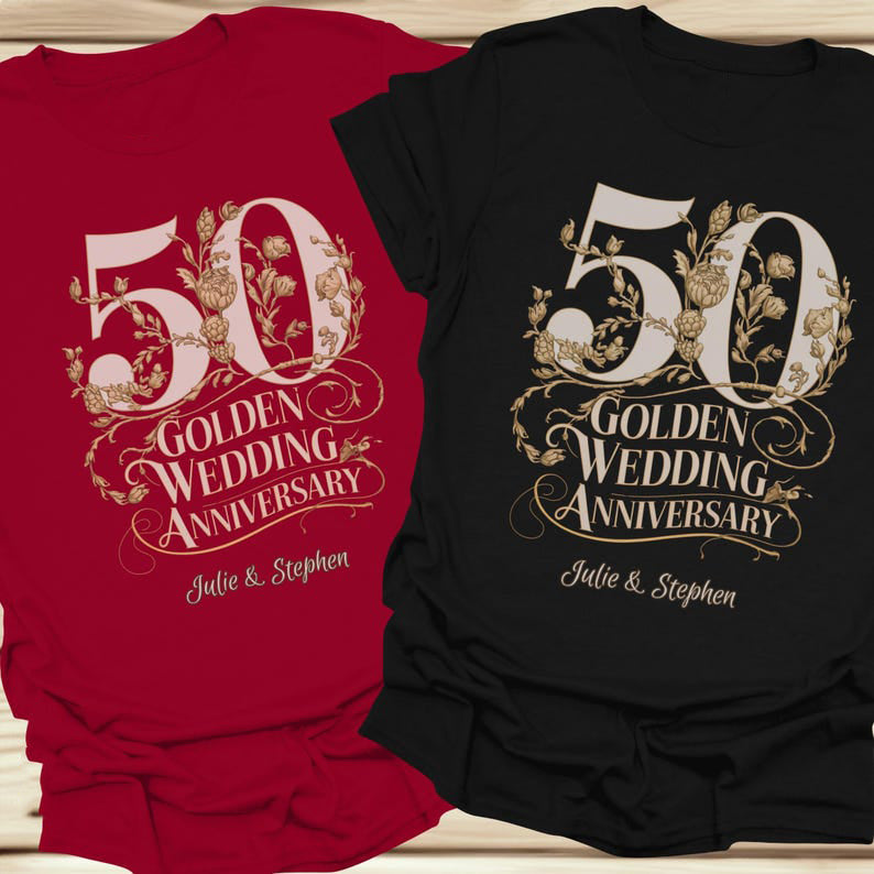 50 Golden Years Anniversary Special Short Sleeve Couple T-Shirts