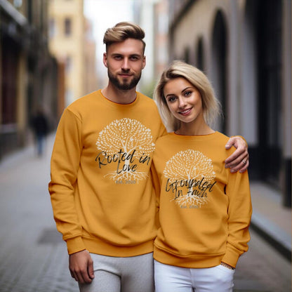 Rooted In Love & Grounded In Faith Full Sleeve Couple T-Shirts