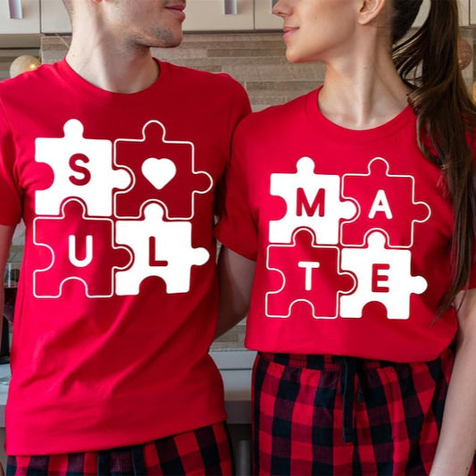 Soulmate Couple Short Sleeve T-Shirts For Couple