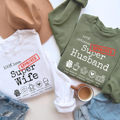 Super Husband & Super Wife Full Sleeve Couple T-Shirts