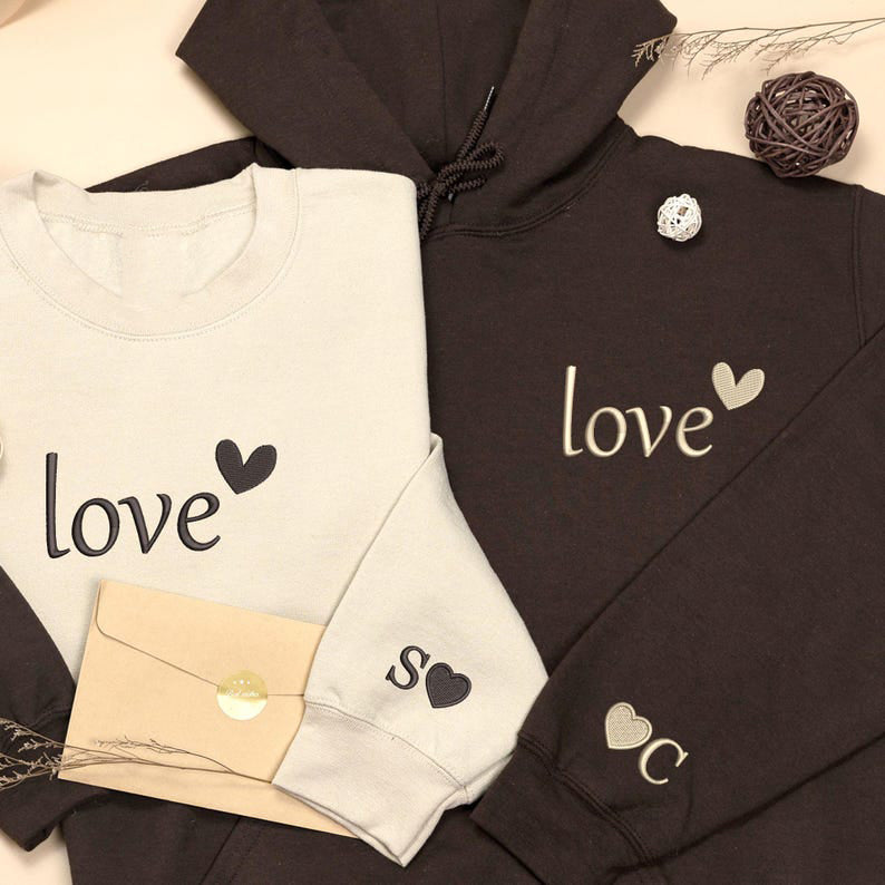 Love Theme Long Sleeve Couple T-Shirts
