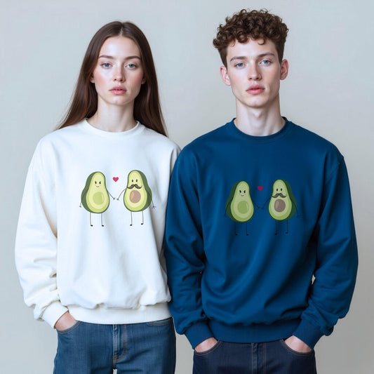 Avacado Theme Full Sleeve Couple T-Shirts