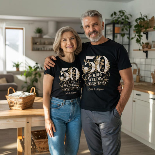 50 Golden Years Anniversary Special Short Sleeve Couple T-Shirts