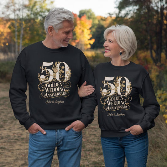 50 Golden Years Anniversary Special Long Sleeve Couple T-Shirts