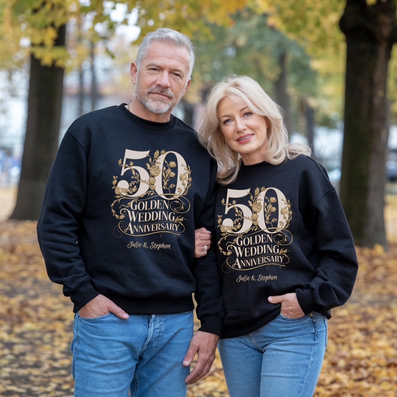 50 Golden Years Anniversary Special Long Sleeve Couple T-Shirts