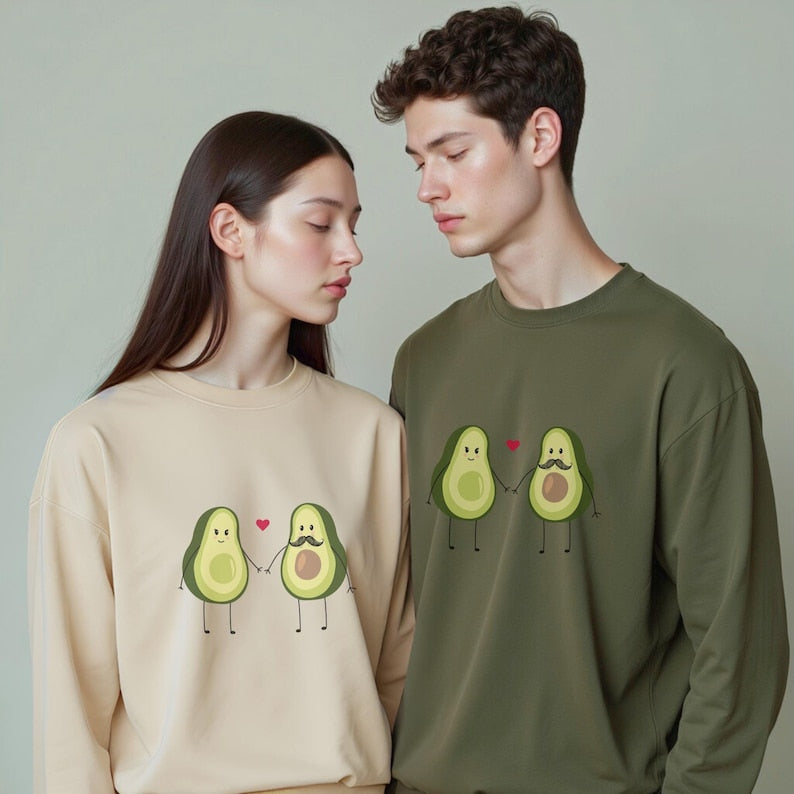 Avacado Theme Full Sleeve Couple T-Shirts