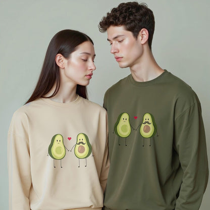 Avacado Theme Full Sleeve Couple T-Shirts