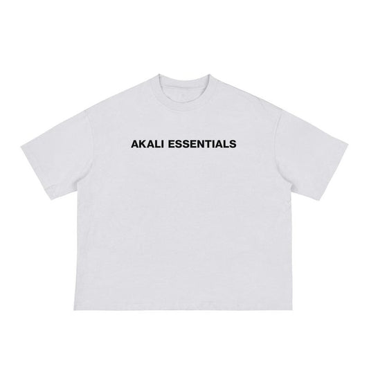 A white t-shirt with "Akali Essentials," representing bold faith and a timeless sense of style.