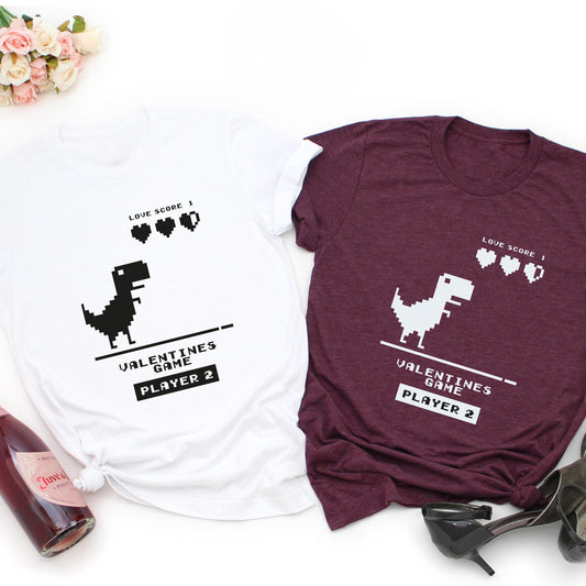 Dino Love Quest Short Sleeve Couple T-Shirts
