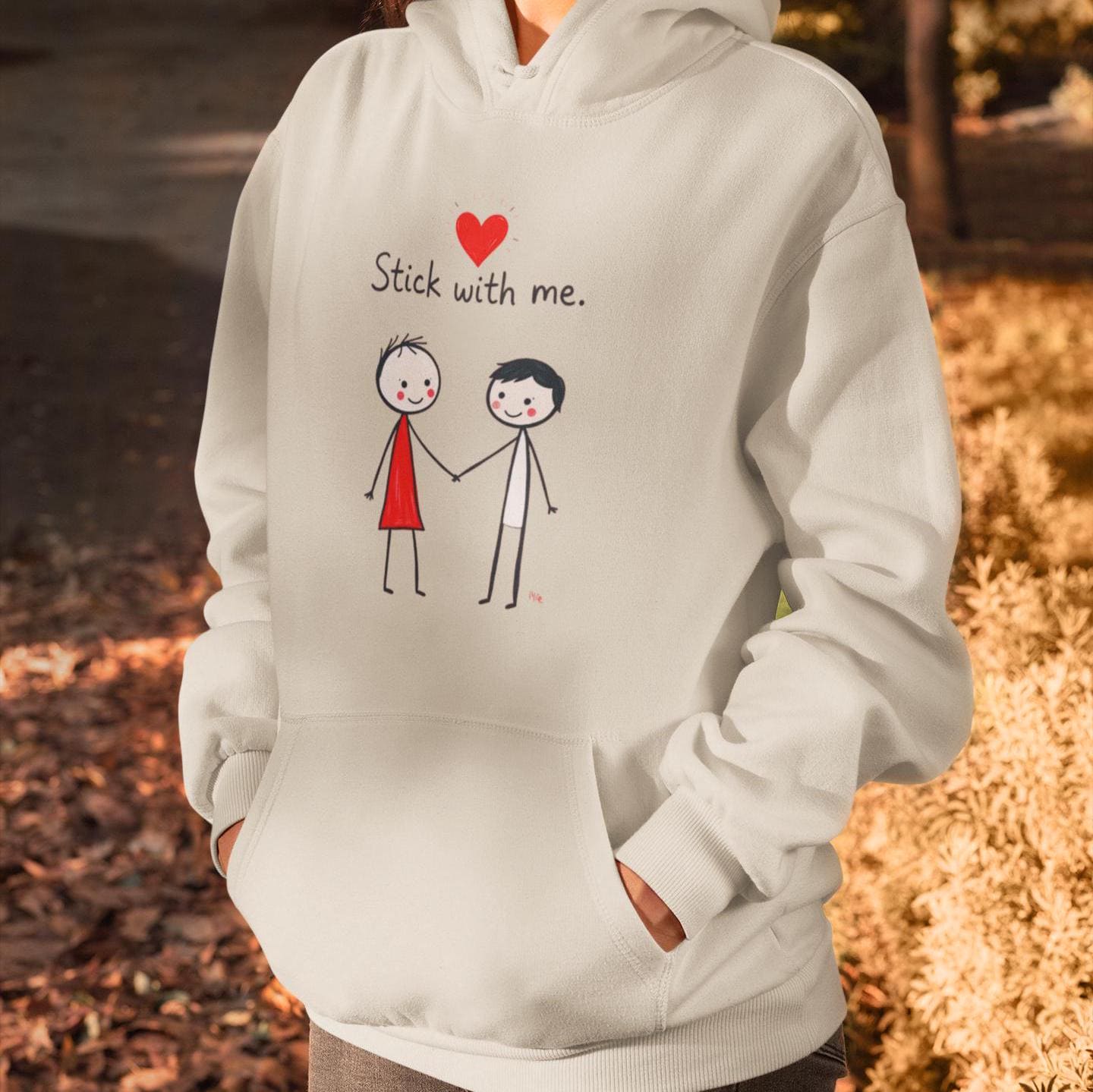 Animated Stick With Me ❤ Couple Hoodies