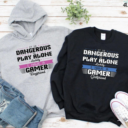 Dangerous Play Along Gamer Short Sleeve T-Shirts for Couple