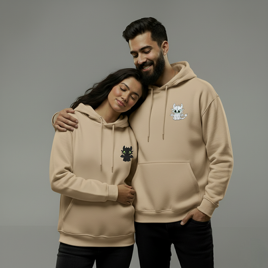 Toothless and Fury Dragon Couple Hoodies