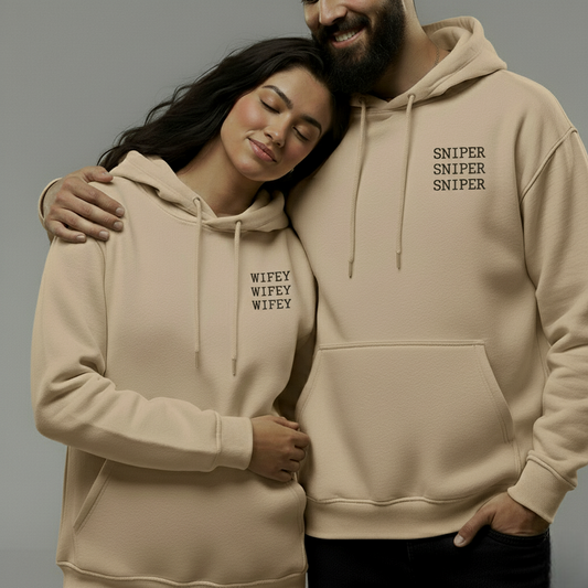 Sniper & Wifey Funny Couple Hoodies