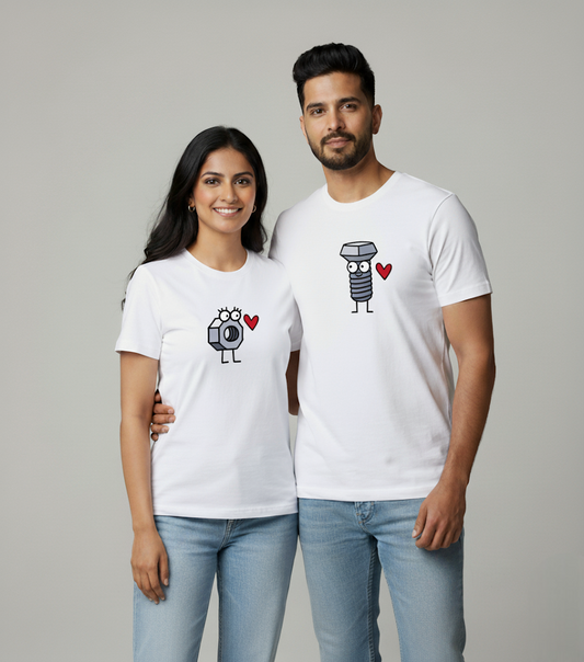 "Nut & Bolt" Matching Couple T-Shirts
