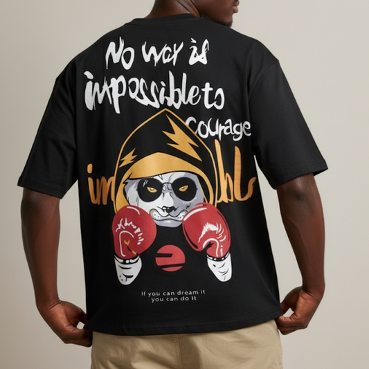 Impossible Courage Boxer Graphic Oversize T-Shirt