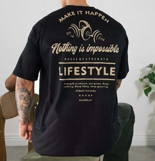 House of Strength Lifestyle Make It Happen Oversize T-Shirt