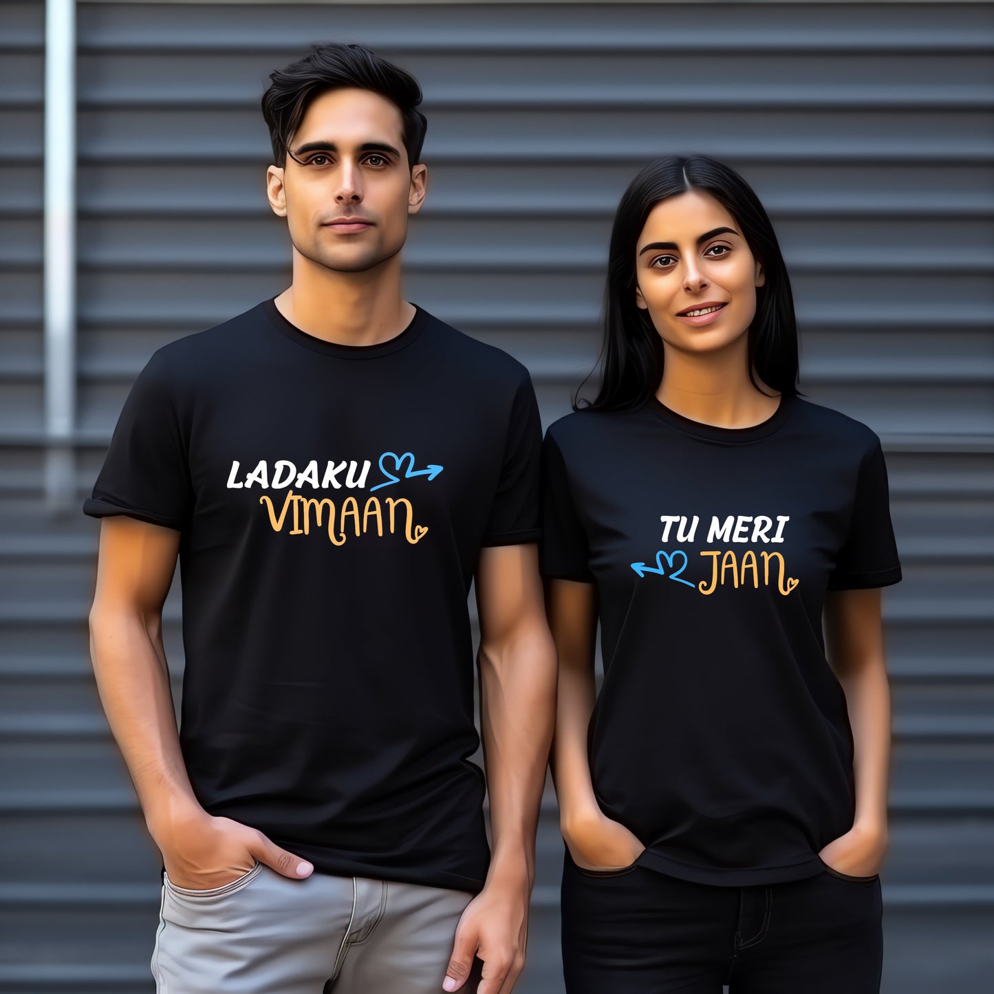 Ladaku Vimaan & Tu Meri Jaan Short Sleeve Couple T-Shirts