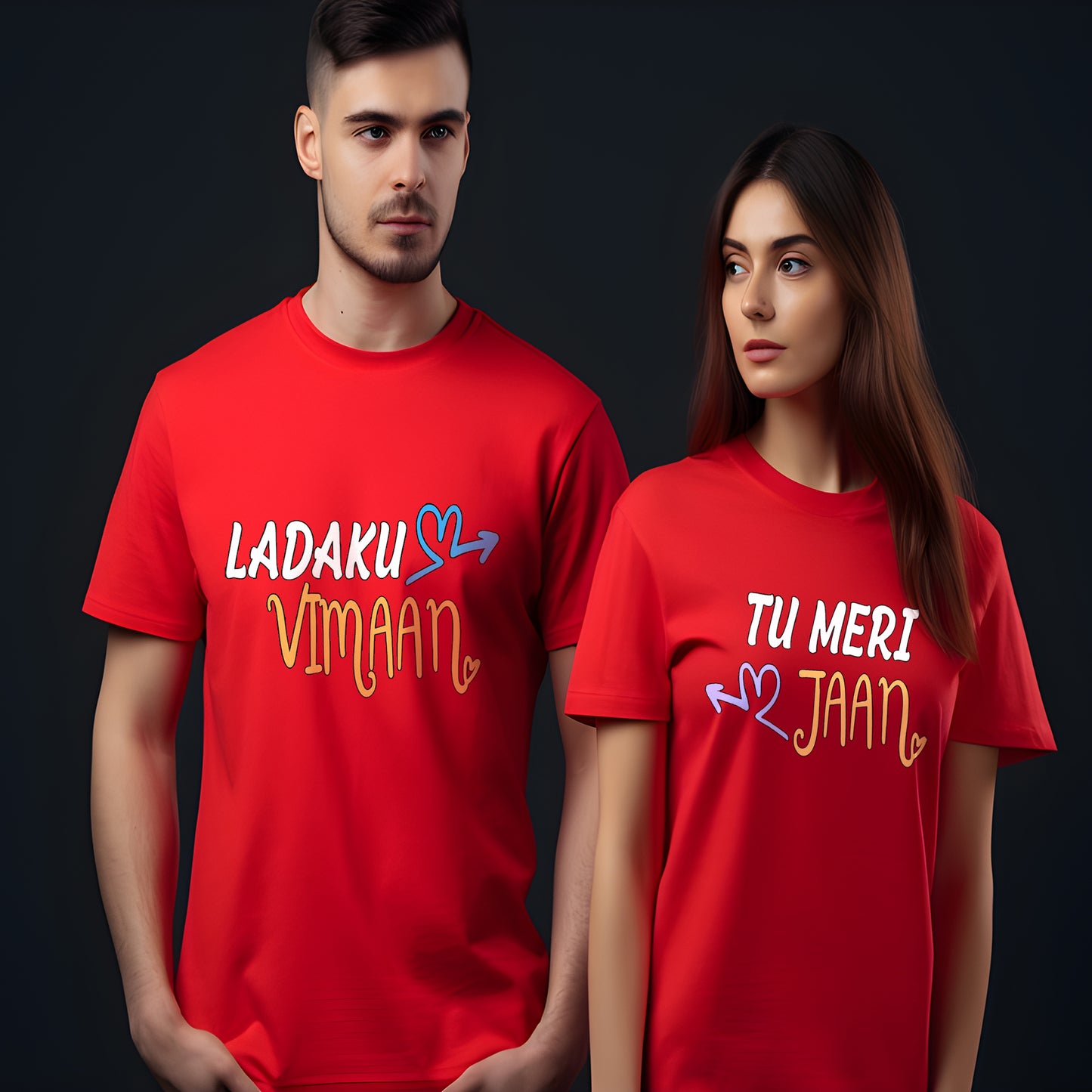 Ladaku Vimaan & Tu Meri Jaan Short Sleeve Couple T-Shirts